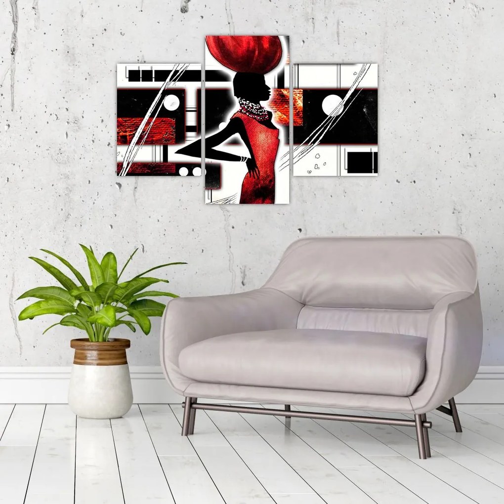 Tablou picuturii cu damă străveche (90x60 cm)