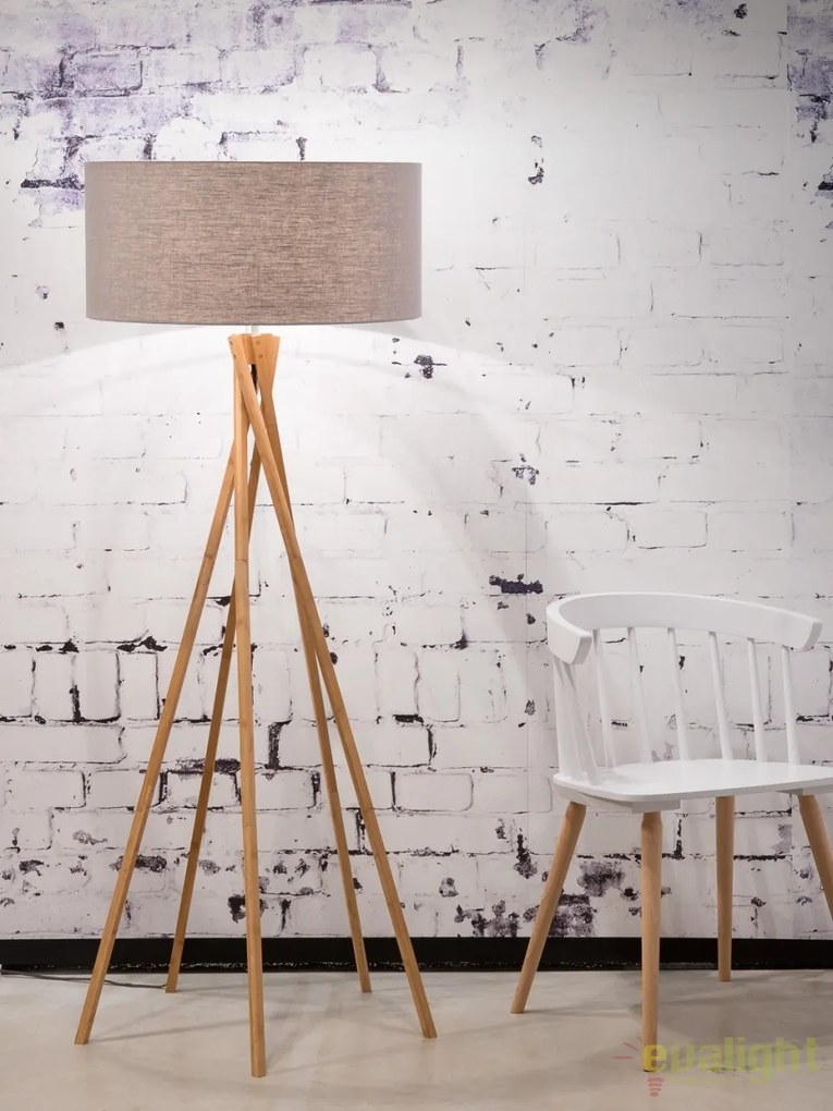 Lampadar realizat din materiale naturale, durabile si ecologice, KILIMANJARO/F gri deschis