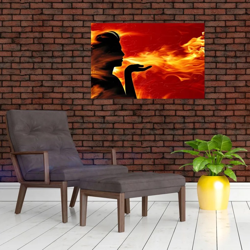 Tablou femeii în foc (90x60 cm)