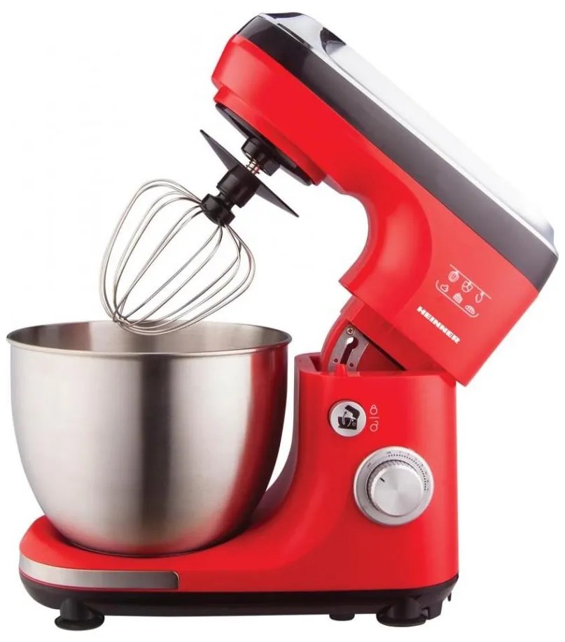 Heinner HPM-600RD - Robot de bucătărie cu bol din oțel inoxidabil, 600W/230V, roșu