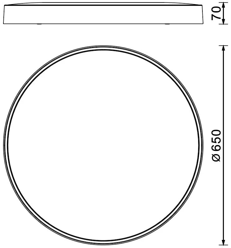 Plafoniera LED CCT, dimabila, diametru 65cm, negru, CUMBUCO II MA-8842