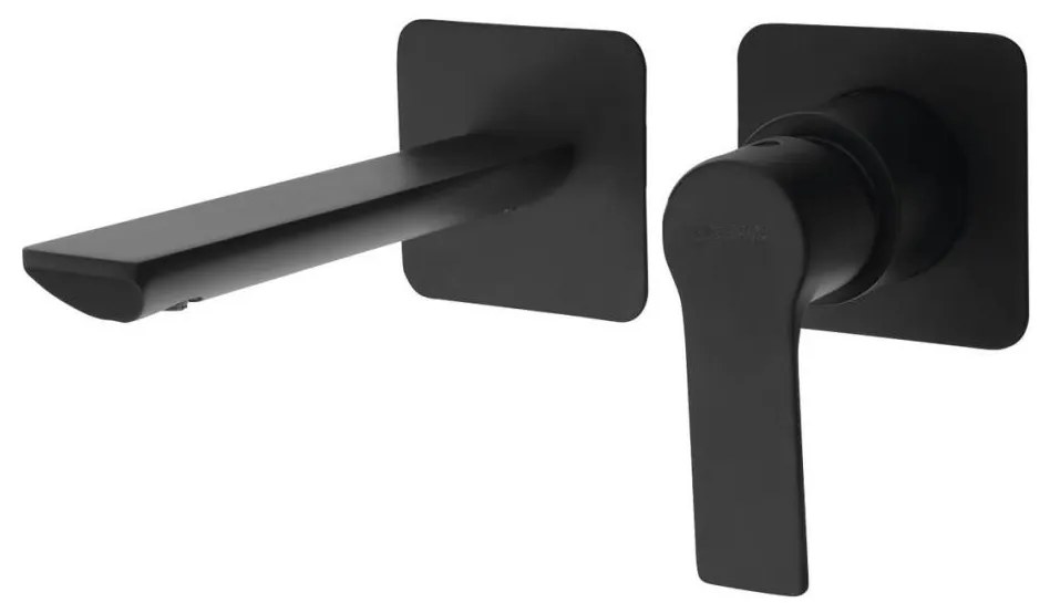 Sapho - Baterie pentru lavoar cu montaj încastrat PAX, negru mat