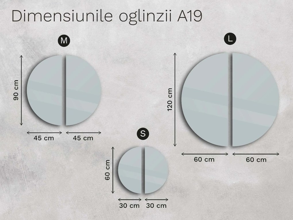 Oglindă atipică cu iluminare LED A19 S