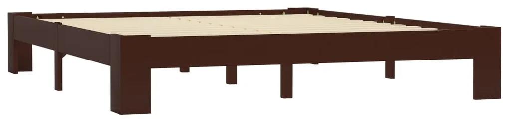 283302 vidaXL Cadru de pat, maro închis, 160 x 200 cm, lemn masiv de pin