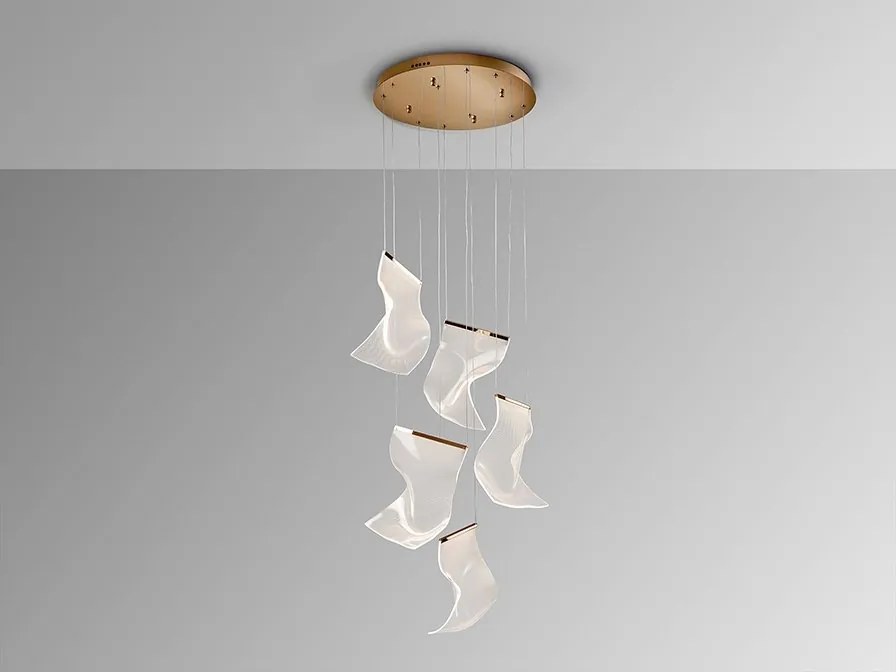Lustra LED suspendata design ultra-modern Velos II auriu