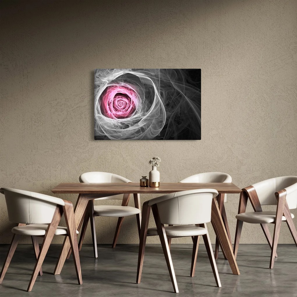 Tablou - Trandafir abstract, fucsia (90x60 cm)