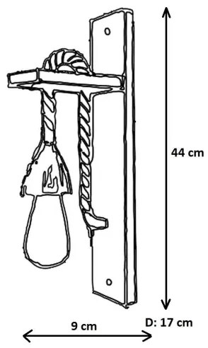 Aplica de perete AHSAP 1xE27/40W/230V pin, nuc
