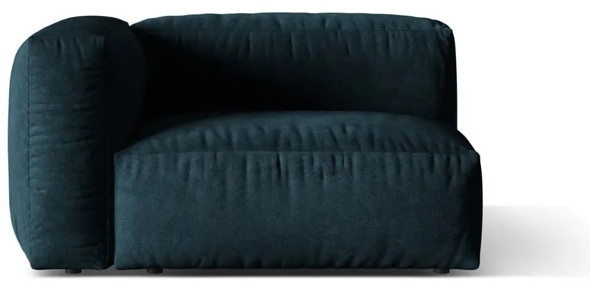 Modul pentru canapea modulară albastru închis cu tapițerie din catifea (cu colț pe partea stângă) Martina – Micadoni