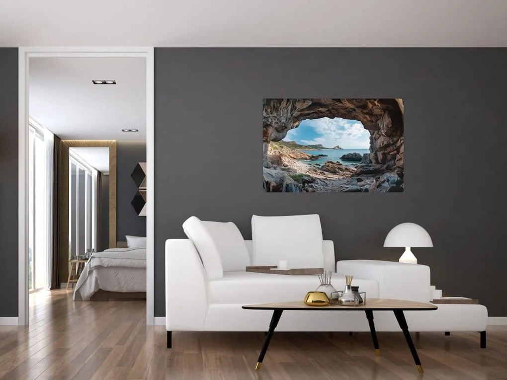 Tablou - Peșteră lângă mare (90x60 cm)