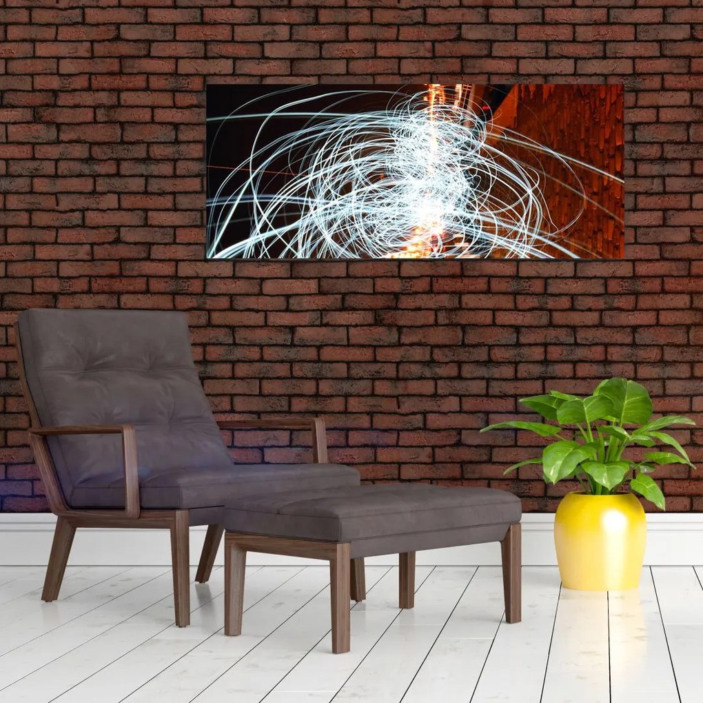 Tablou cu valuri de lumini (120x50 cm)
