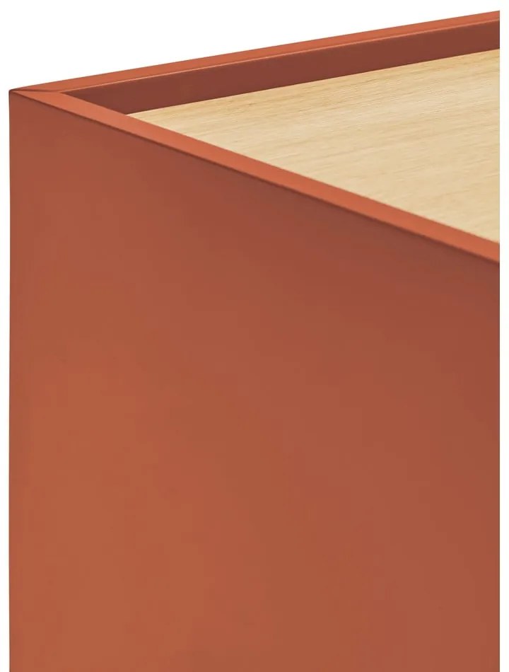 Comodă cărămiziu-natural joasă cu aspect de lemn de stejar 180x78 cm Otto – Teulat