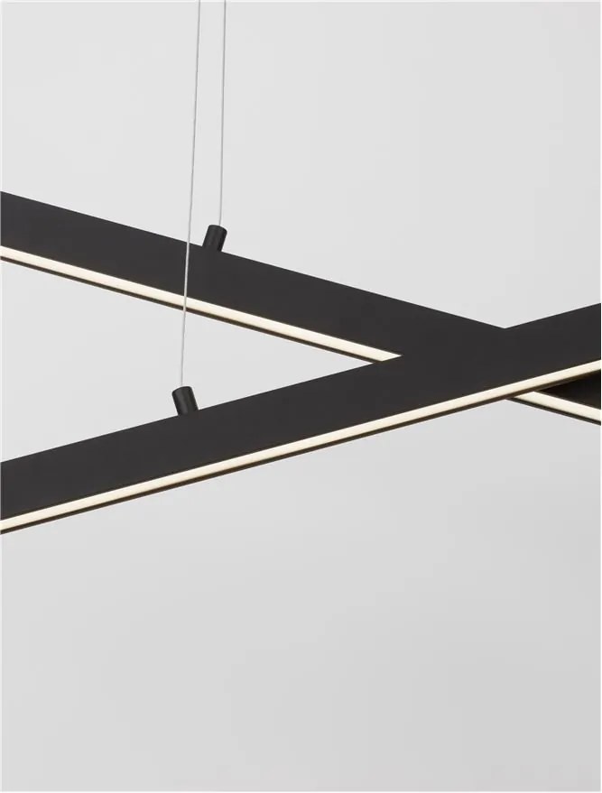 Lustra LED suspendata design modern X-LINE neagra