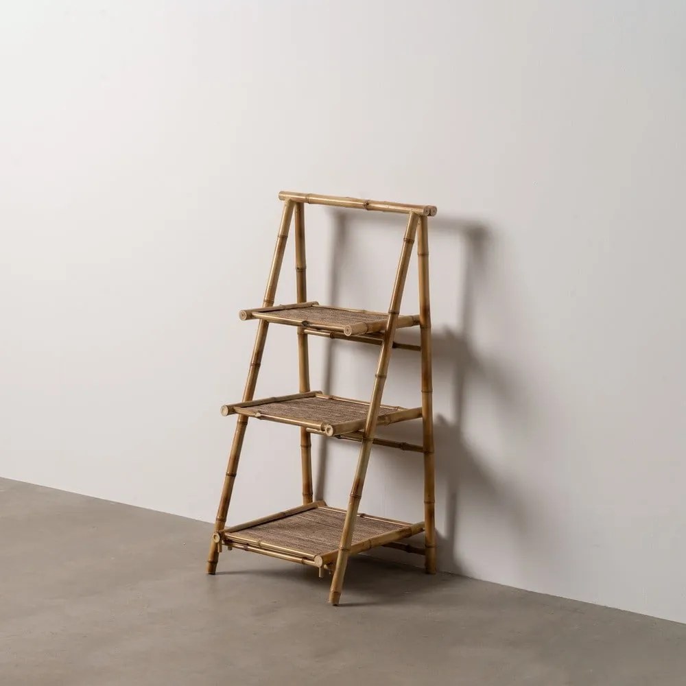 Etajeră în culoare naturală din bambus 48x100x45 cm Manali – Ixia