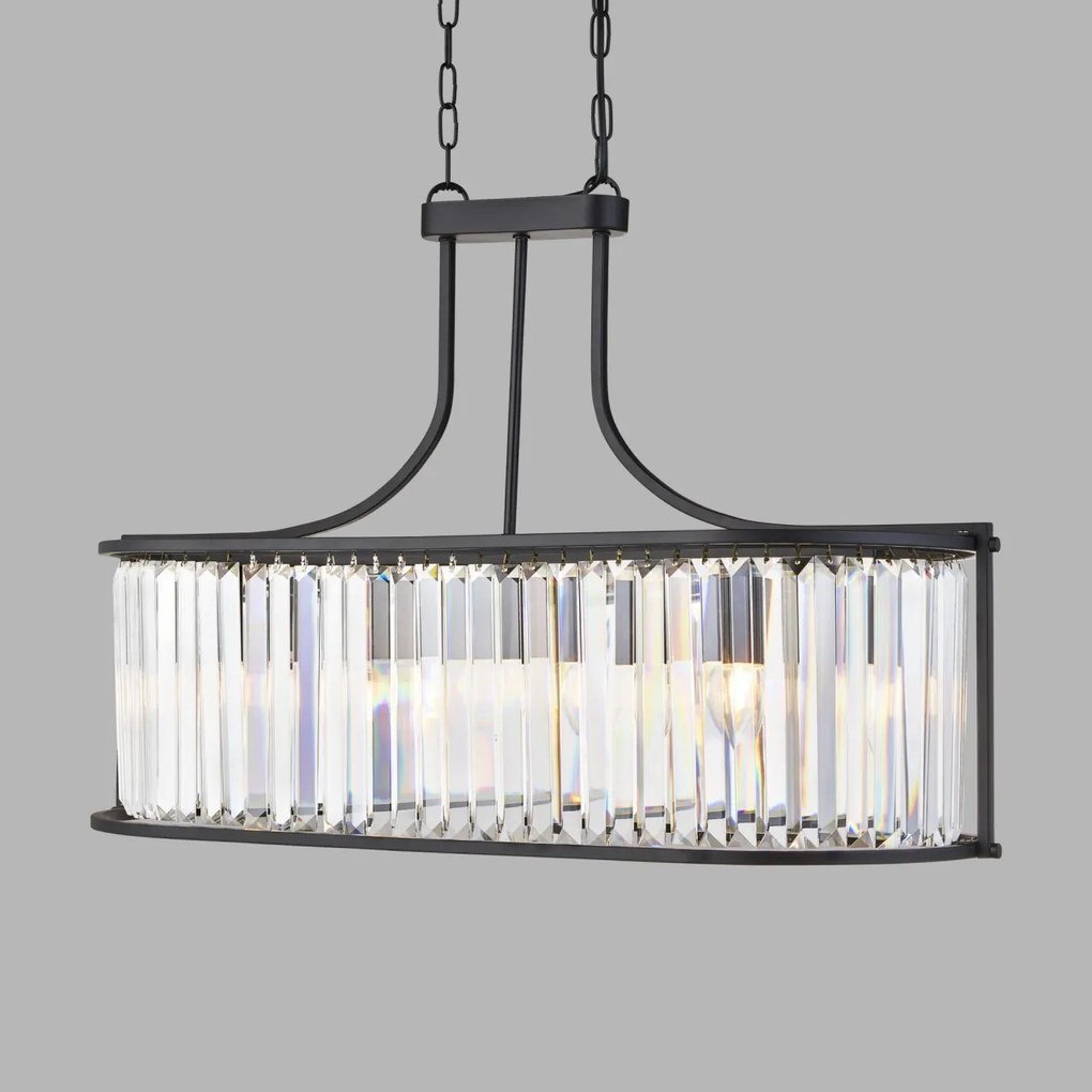 Lustra traditionala stil clasic Victoria oval negru 8095-5BK SRT