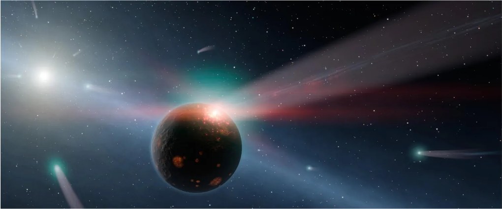 Tablou cu planetă mică (120x50 cm)