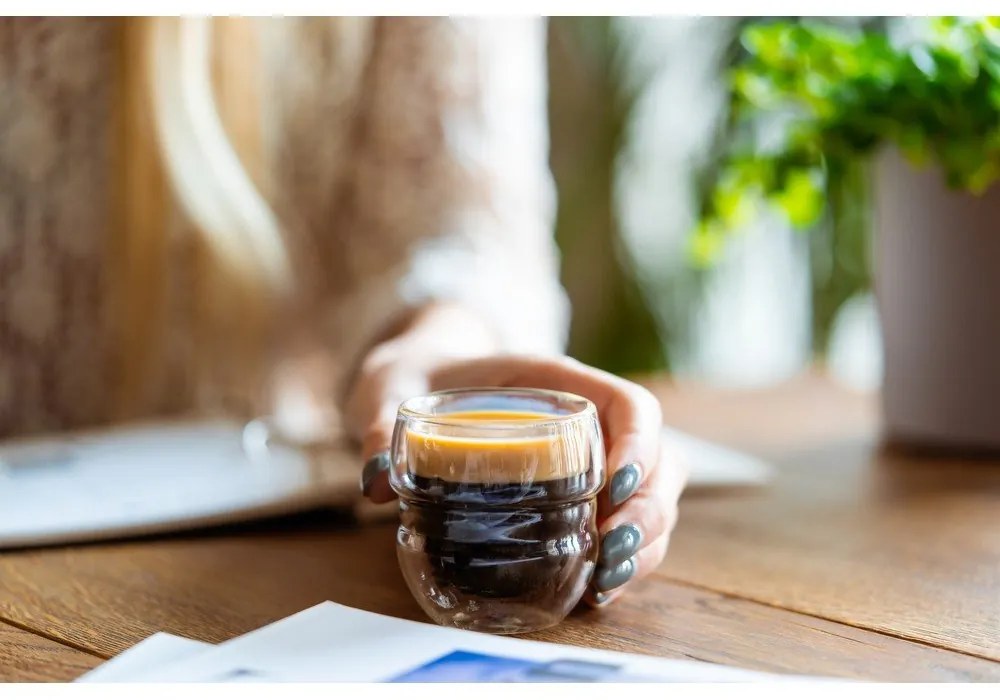 Cești 2 buc. pentru espresso/cu perete dublu din sticlă 70 ml Sferico – Vialli Design