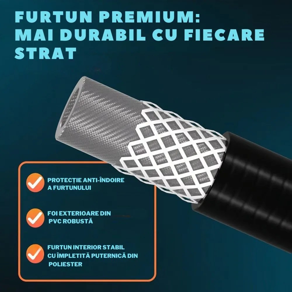 Set de curățare țevi Premium, 15 m, negru Jurhan
