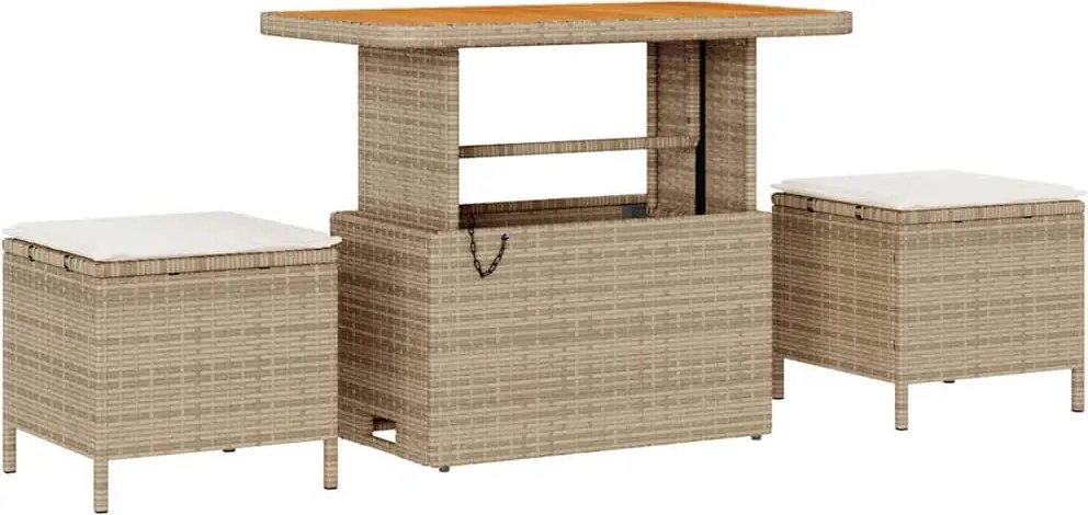 vidaXL Set de canapele pentru grădină cu pernă 9 pcs Bej și crem