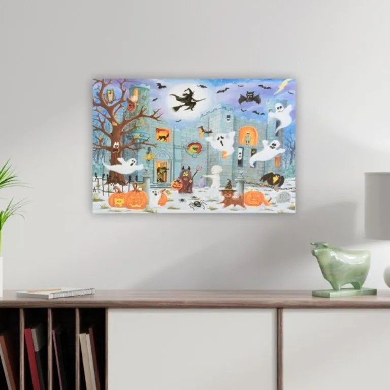 Pictură pe perete Castelul blestemat, 9 LED-uri, 60 x 40 cm