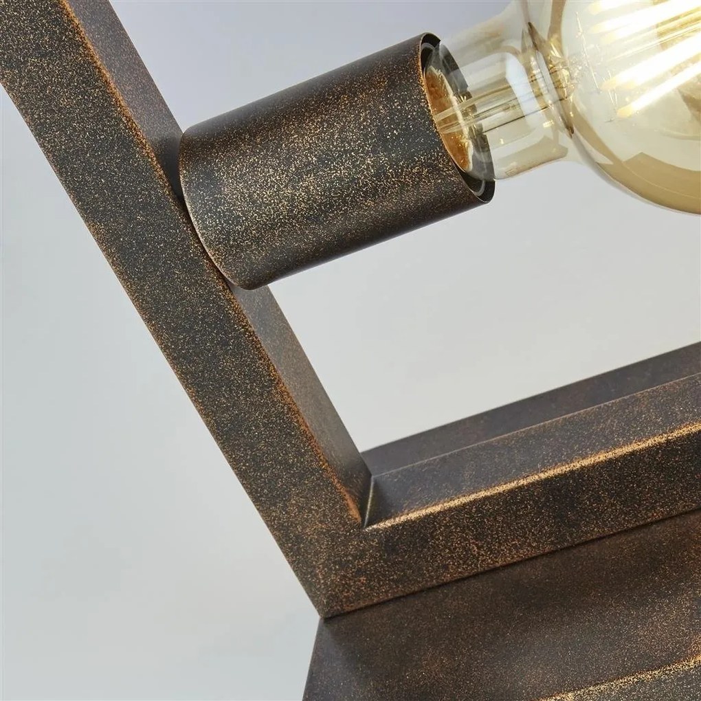 Veioza, Lampa de masa rustica cu 2 surse de lumina Oblong