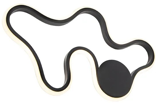 Aplică modernă neagră cu LED inclus - Plomp