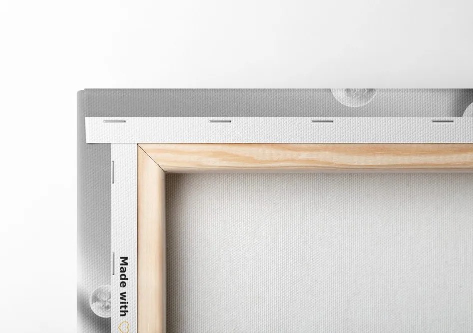 Tablou magnolie luxoasă cu perle în alb-negru