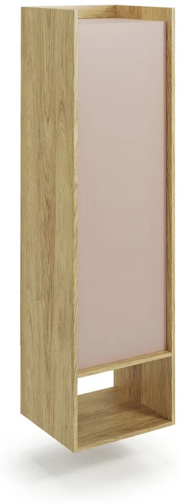 Dulap modular Mobius 1D natur/roz – H179 cm