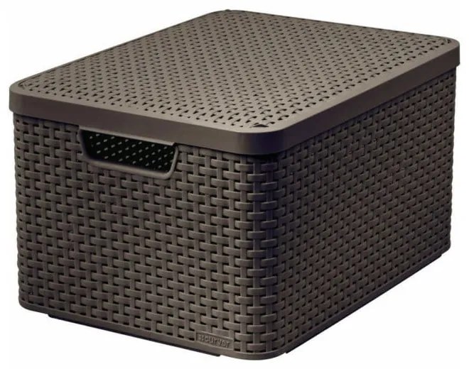 Cutie de depozitare maro închis din plastic cu capac 33x44,5x25 cm Style – Curver