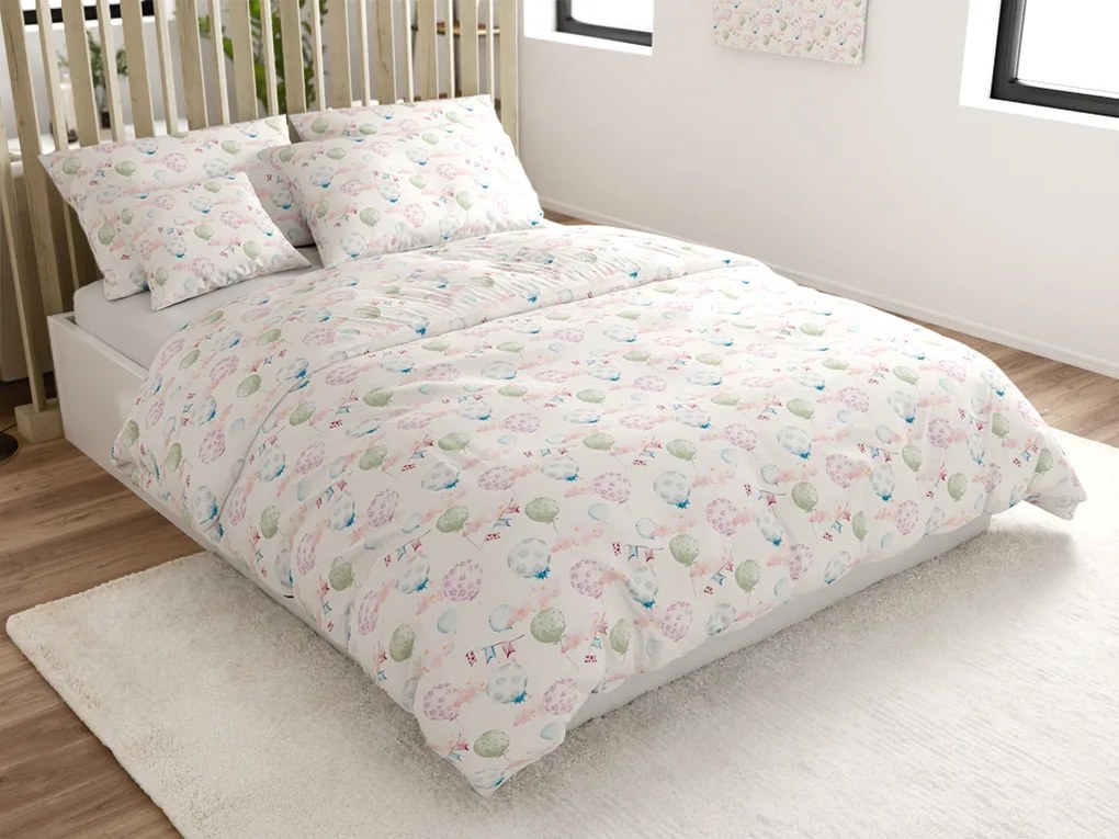 Lenjerie de pat Renforce BALUNEA albă din bumbac Dimensiune lenjerie de pat: 70 x 90 cm | 140 x 200 cm