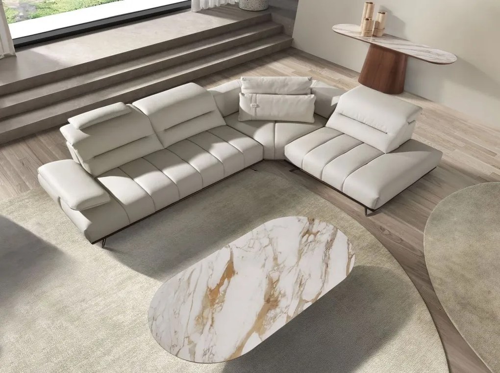 Masuta cu blat din marmura portelanata Walnut 160x80cm