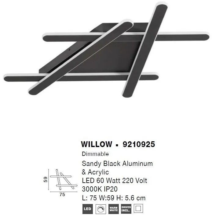 Lustra/Plafoniera LED design modern WILLOW Black