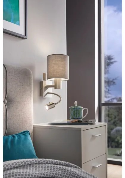 Eglo 96479 - Lampă LED flexibilă PASTERI 1xE27/40W+LED/3,8W gri