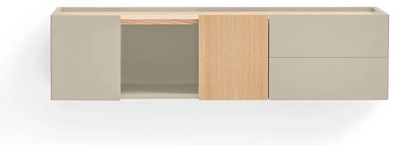 Comodă bej-natural joasă cu aspect de lemn de stejar 110x23 cm Otto – Teulat