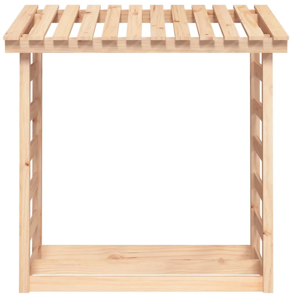 Rastel pentru lemne de foc, 108x64,5x110 cm, lemn masiv pin Maro, 108 x 64.5 x 110 cm