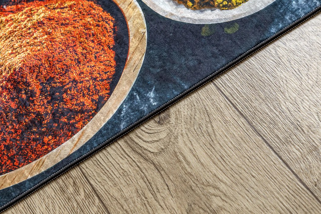 ANDRE 53240 covor lavabil linguri, condimente bucatarie, anti-alunecare - gri / bej