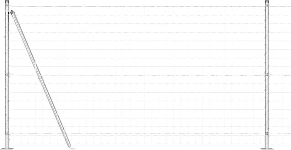 vidaXL Gard cu Stâlp Argintiu 1,2 x 25 m Oțel