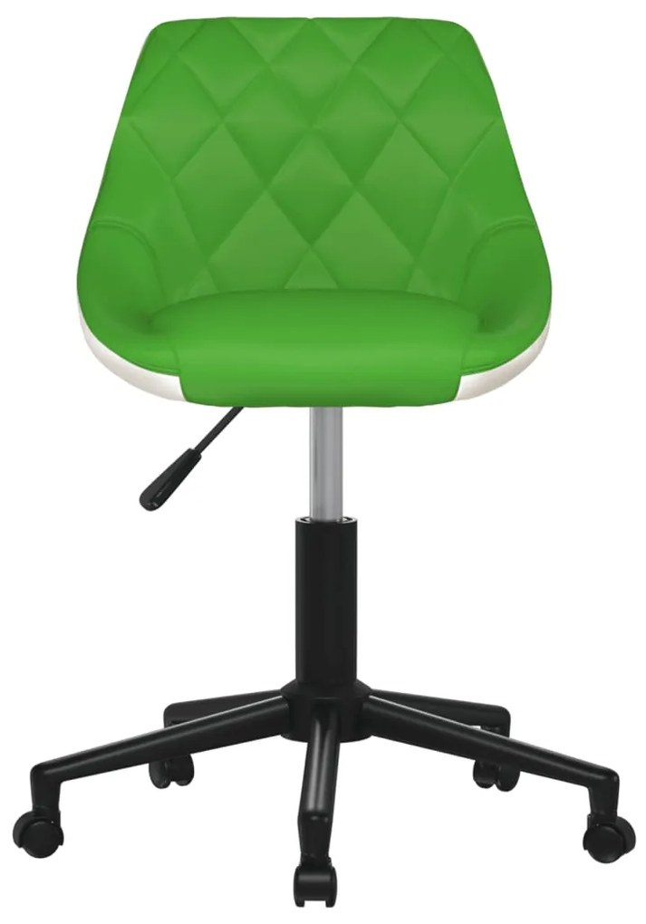 3089006 vidaXL Scaun de bucătărie pivotant, verde și alb, piele ecologică