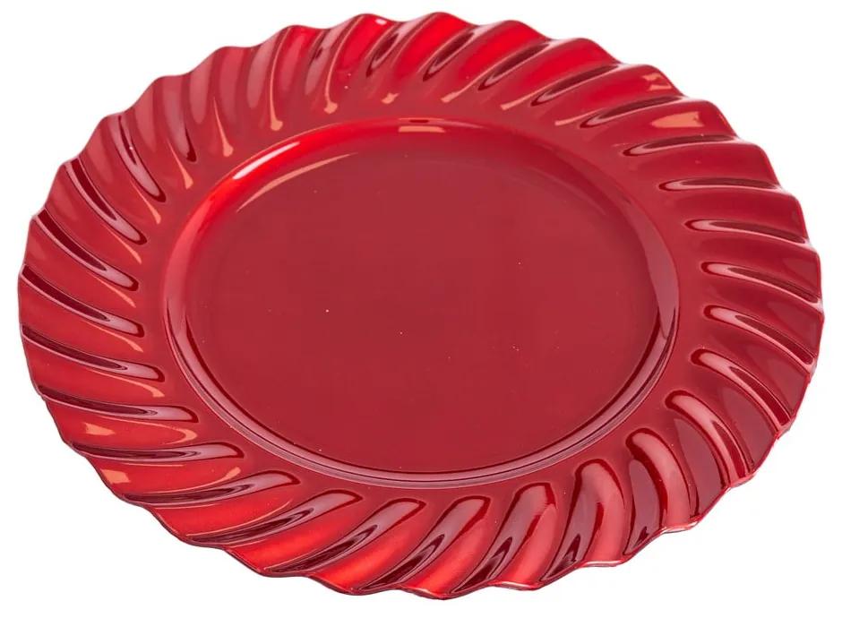 Farfurie roșie de servire Unimasa, ø 33 cm