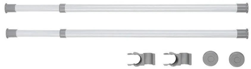 Șină de garderobă, șină de îmbrăcăminte HERKULES 2 bucăți, 75-120 cm, WENKO