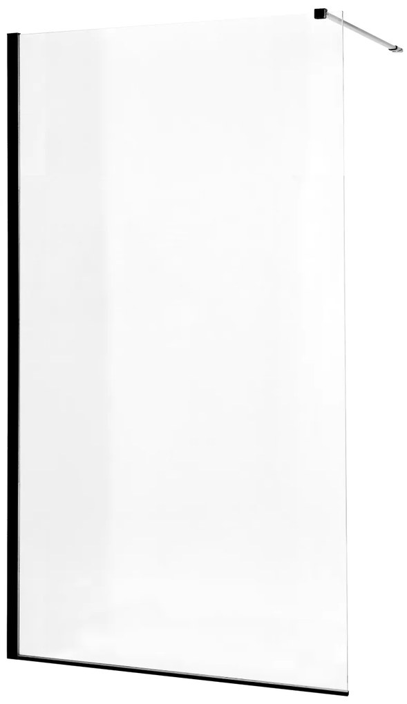 Paravan de dus tip Walk-in 100Ã 200 cm 8 mm profil negru mat
