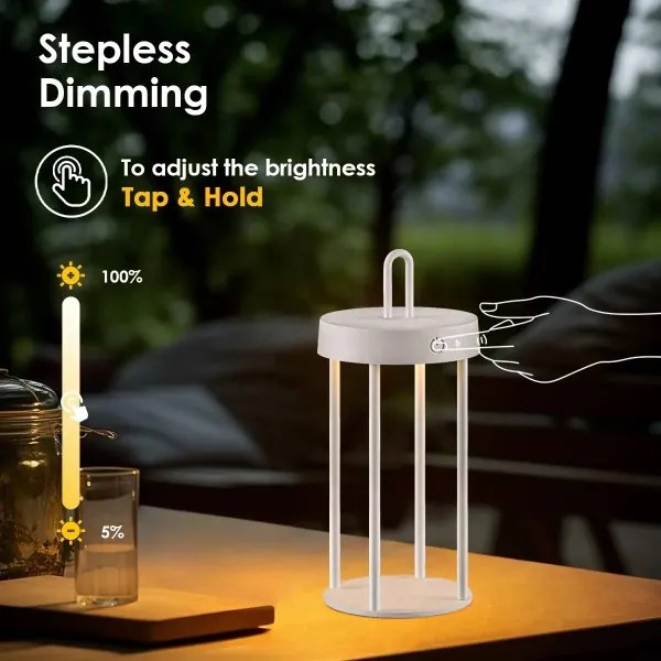 Lampă de masă tactilă LED, dimabilă, reîncărcabilă, pentru exterior GENTLE LED/1,5W/3,7V 3000 mAh IP44 albă