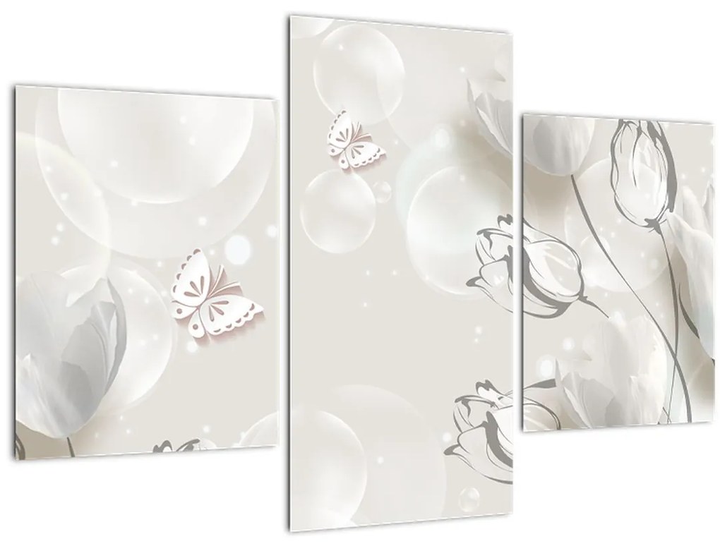 Tablou - Lalele între bule (90x60 cm)