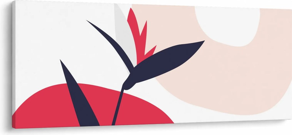 Tablou - Abstracție florală roz N⁰1 (120x50 cm)