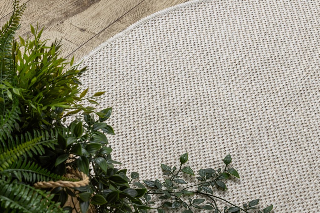 Covor SISAL SION cerc A5165A Melanj țesute plate ecru / cremă