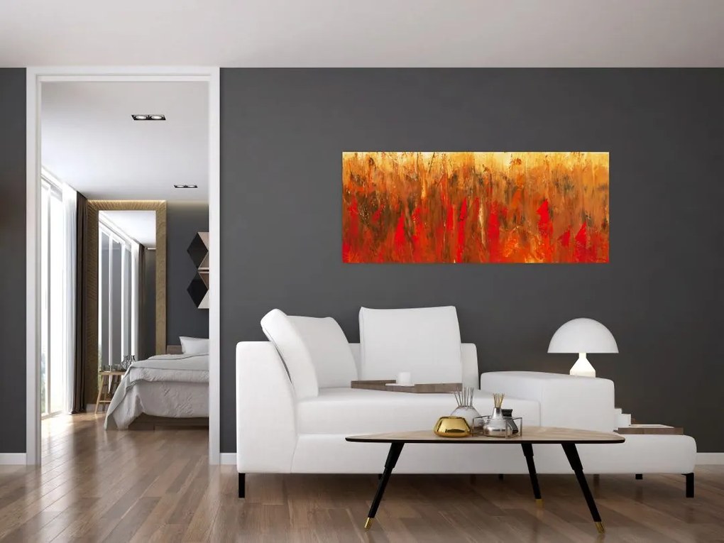 Tablou cu abstracție pictată (120x50 cm)