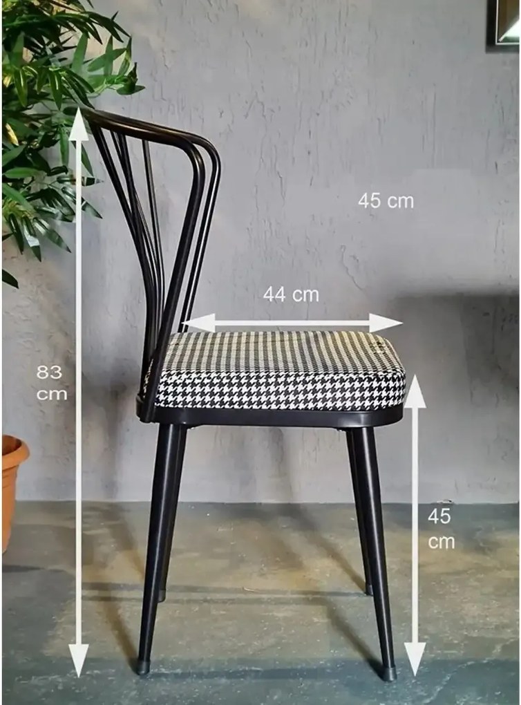 Scaun Fiona metal, balcon,terasa,bucatarie,birou,dining Homs, negru