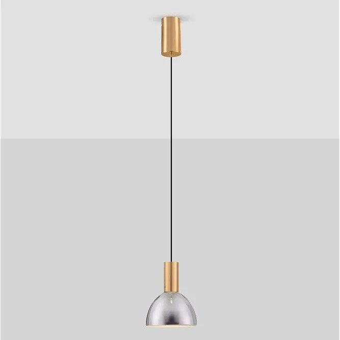 Pendul LED modern, Metal, Sticla, Fumuriu, Voi