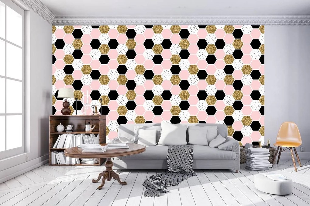 Fototapet - Hexagon mozaic (254x184 cm)