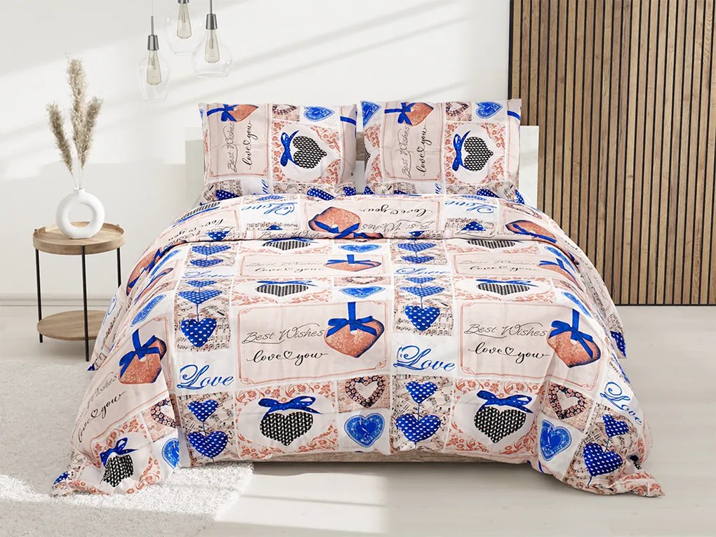 Lenjerie de pat bumbac Lovestone bej Inchidere: Nasturi