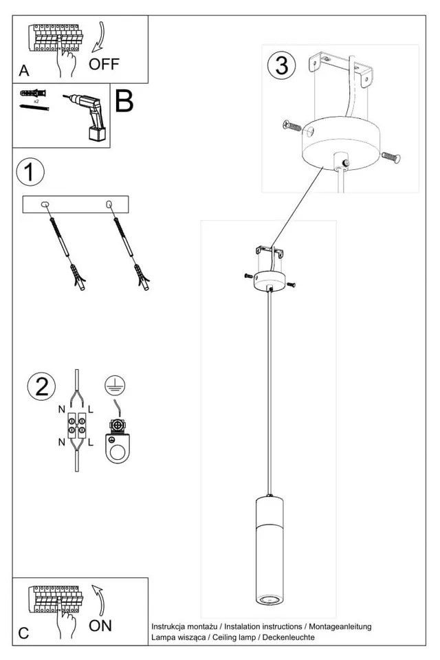 Lustră gri ø 7 cm Susanna – Nice Lamps